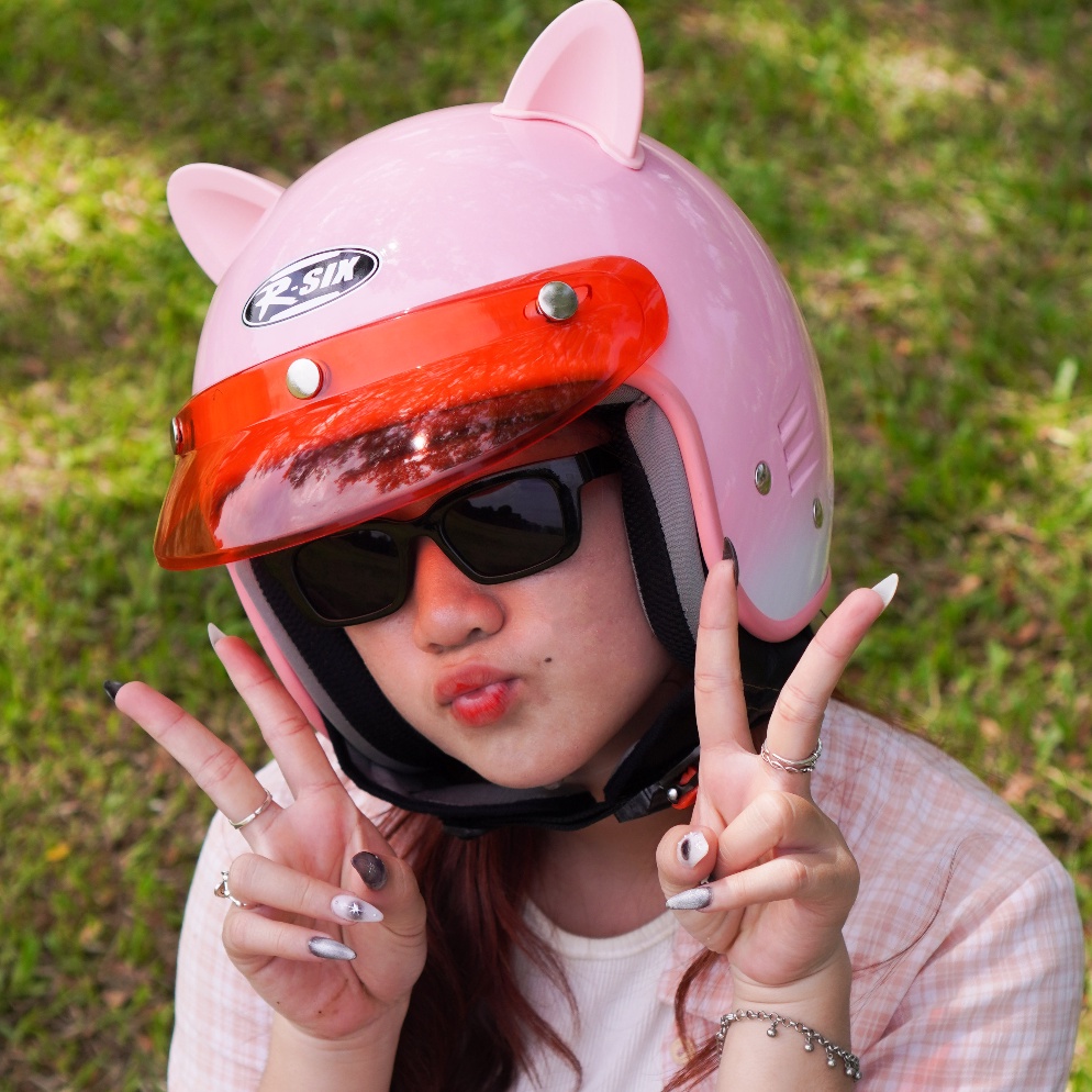 PALING DICARI Helm Bogo dewasa Wanita Kuping Kucing Lucu SNI Pink
