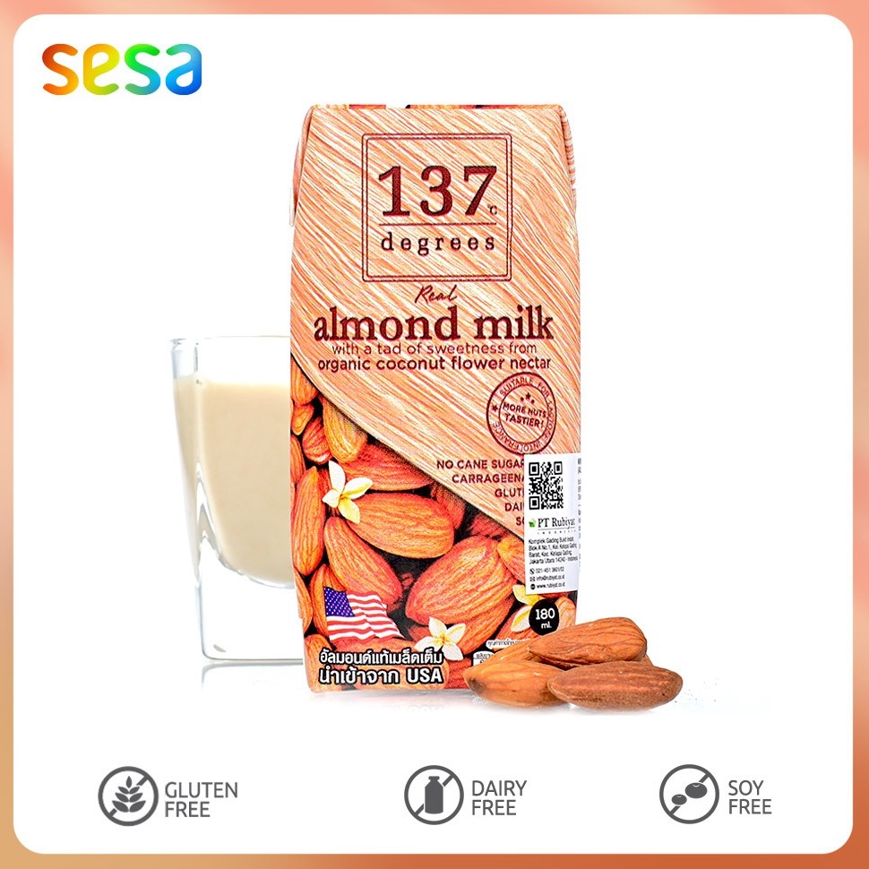 

46 137 Degrees - Almond Milk With Organic Coconut Flower Nectar 180 ml 59