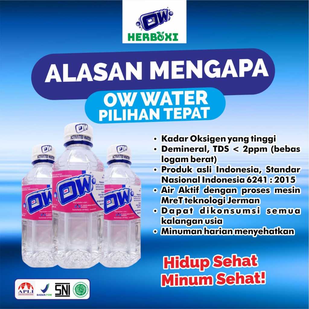 OW Water OW Oxxy Well Activated Mret 2 karton isi 72 botol