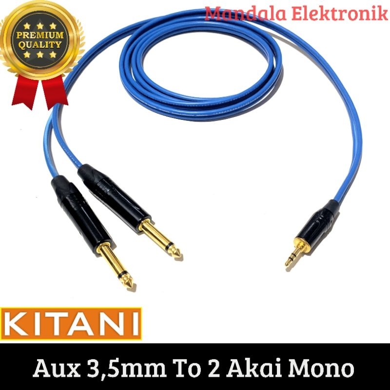 kabel audio jack mini 3,5mm to 2 akai mono 6,5mm 50cm