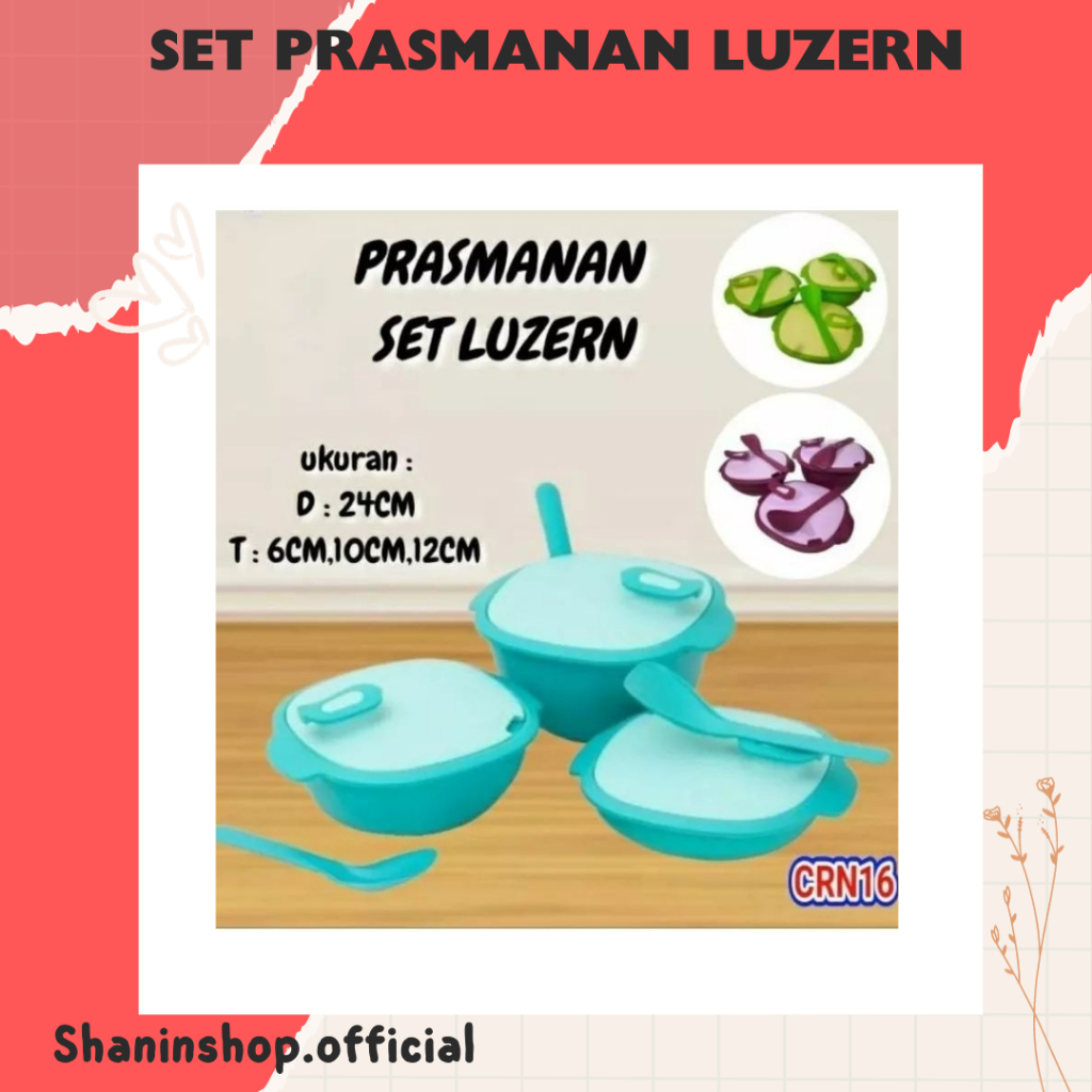 PRASMANAN SET LUZERN / SET 3PCS WADAH PENYIMPANAN SAYUR DAN LAUK PAUK