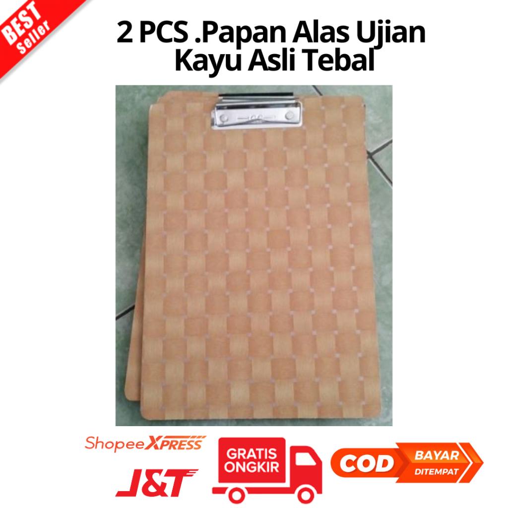 

[JKI] BAYAR DI TEMPAT 2 PCS Clip Board Clipboard Papan Jalan Alas Ujian Folio F4 Kayu Asli Tebal [SHO]