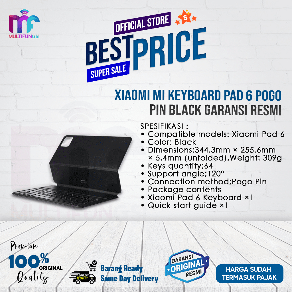 Xiaomi Mi Keyboard Pad 6 Pogo Pin Black Garansi Resmi