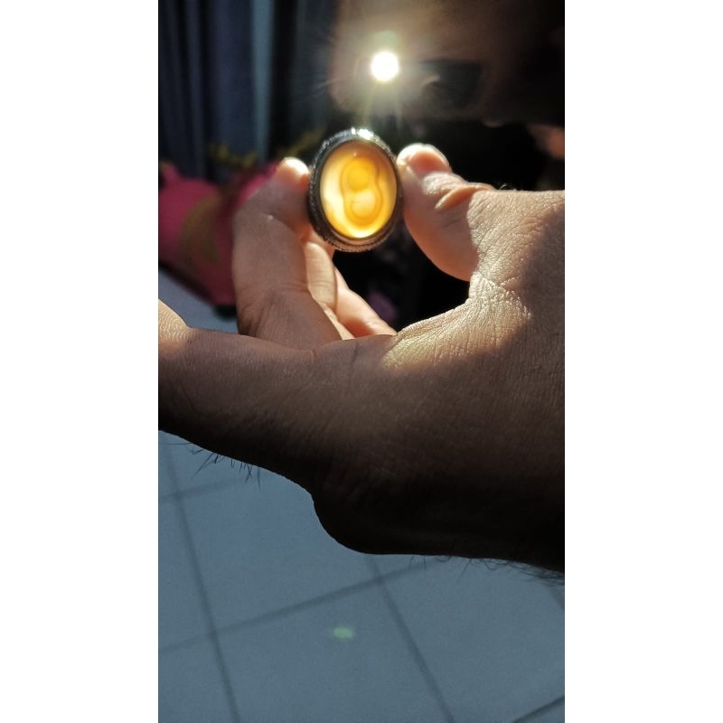 Batu Sulaiman Angka 8 Asli Ring Titanium