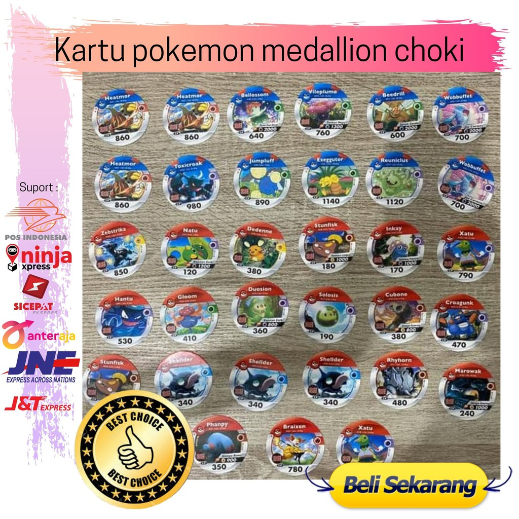 Kartu pokemon medallion choki king mainan pokemon card / cards action figure medalion