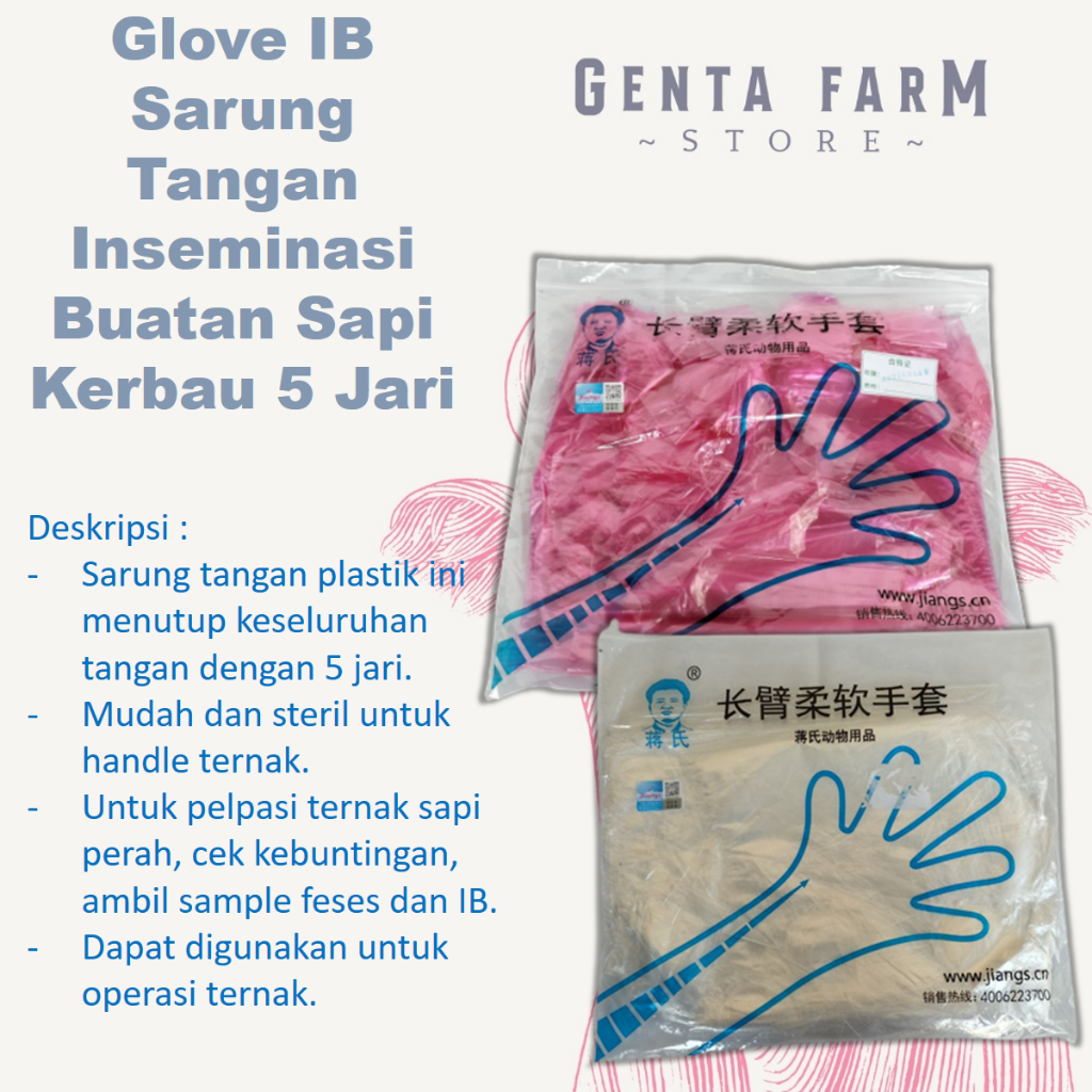 Glove IB Sarung Tangan Inseminasi Buatan Sapi Kerbau 5 Jari