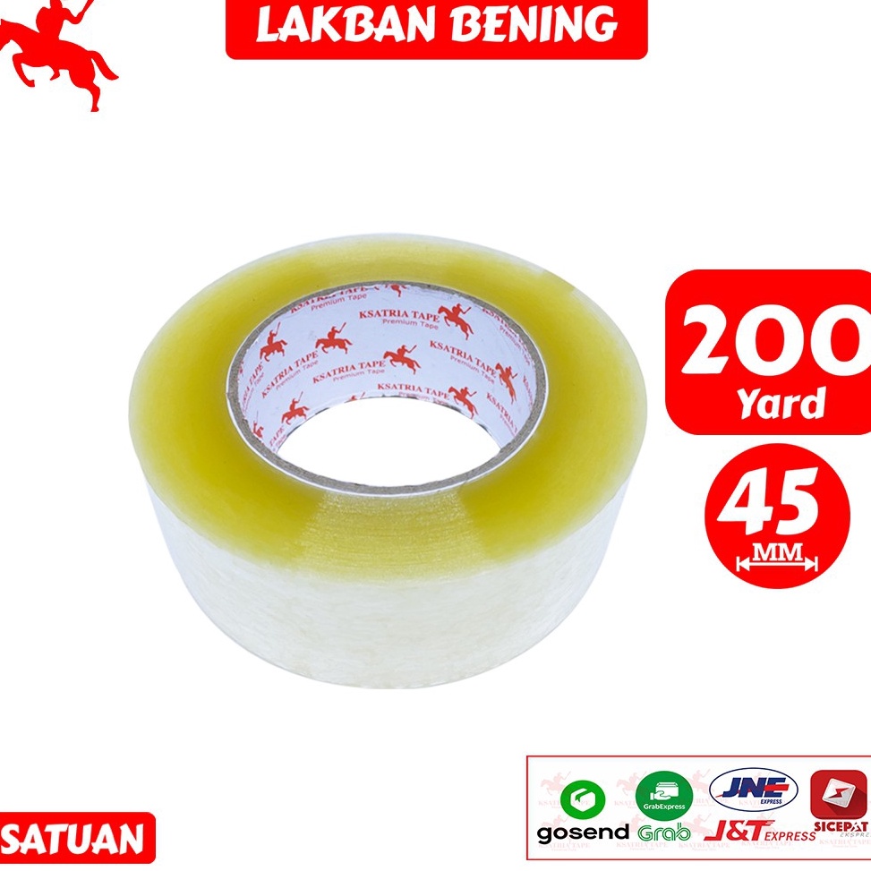 

[KODE QJ8LJ] Lakban OPP Tape / Lakban Bening KSATRIA Tape 200 Yard