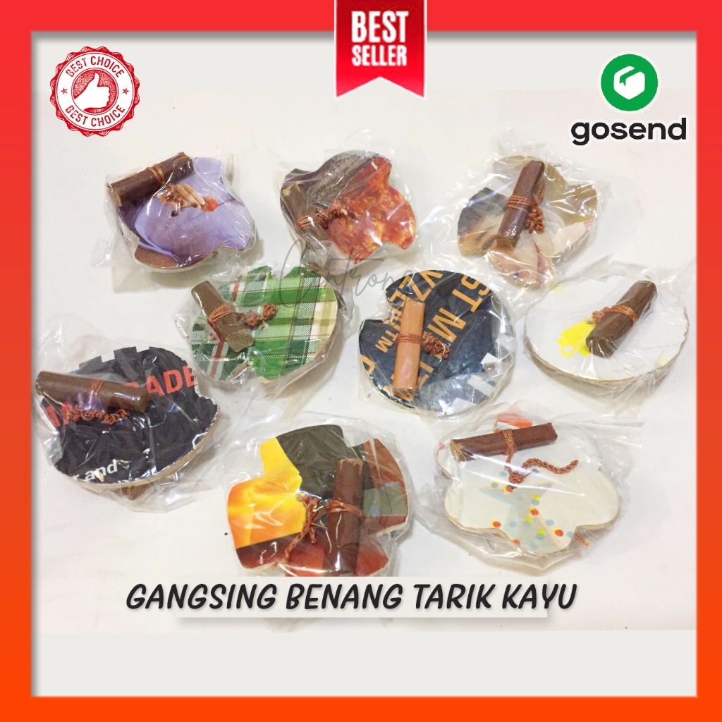 Gangsing Benang Tarik Bahan Kayu Gangsing Tradisional 1pcs