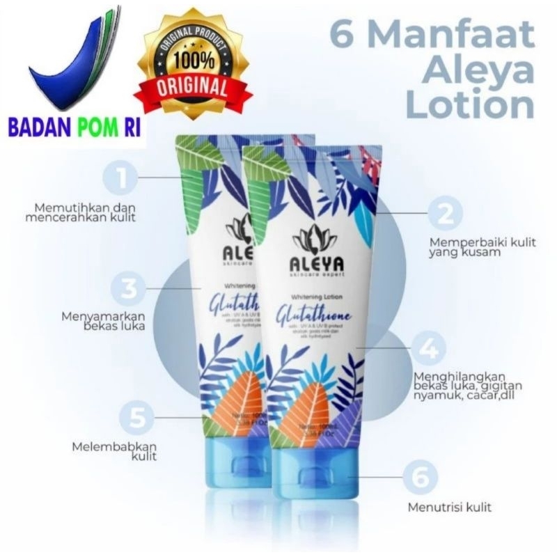 ALEYA Lotion pemutih glutation BPOM | lotion aleya pemutih kulit