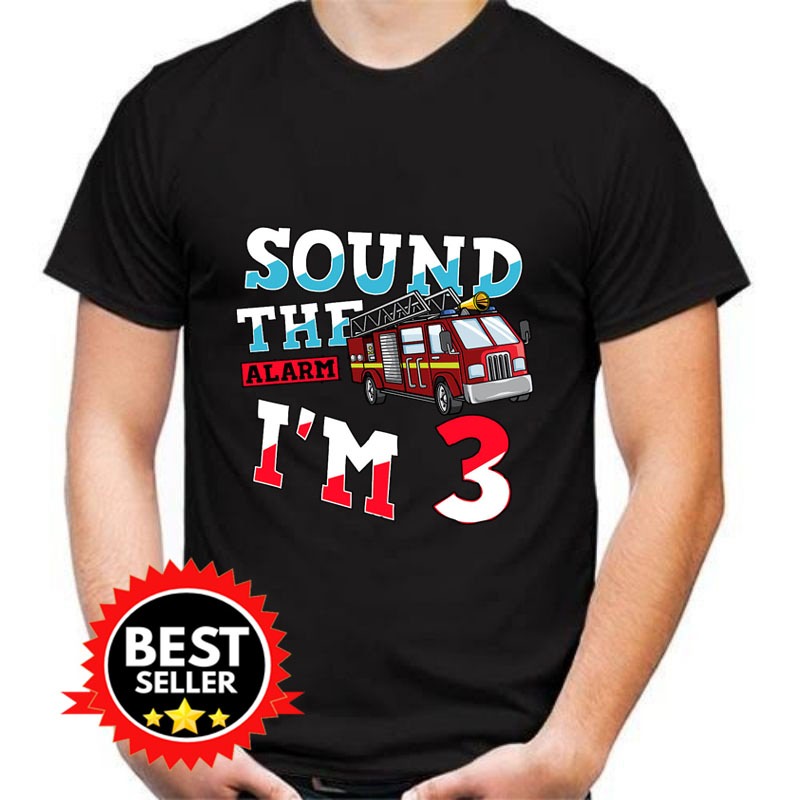 T-Shirt Fire Truck 3rd birthday Kaos