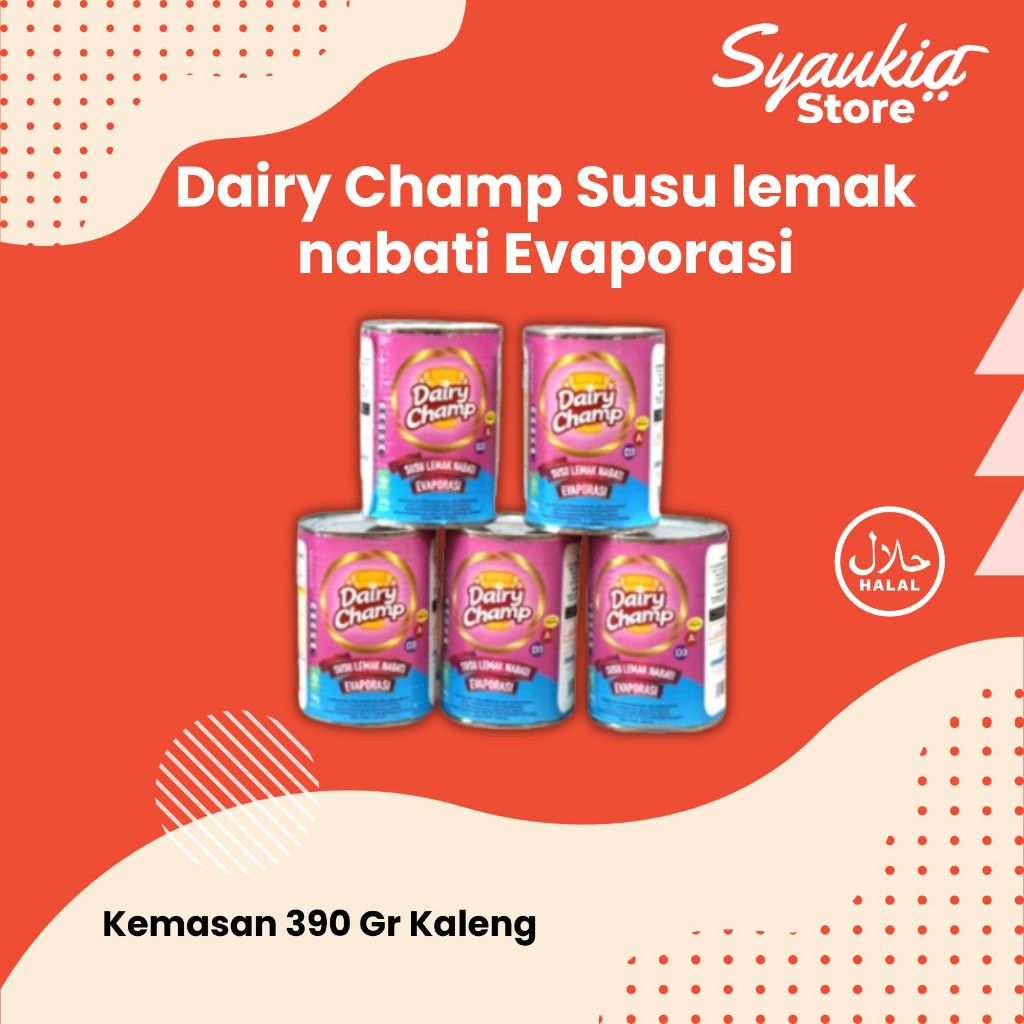 

Dairy Champ Susu lemak nabati Evaporasi 390 Gr Kaleng