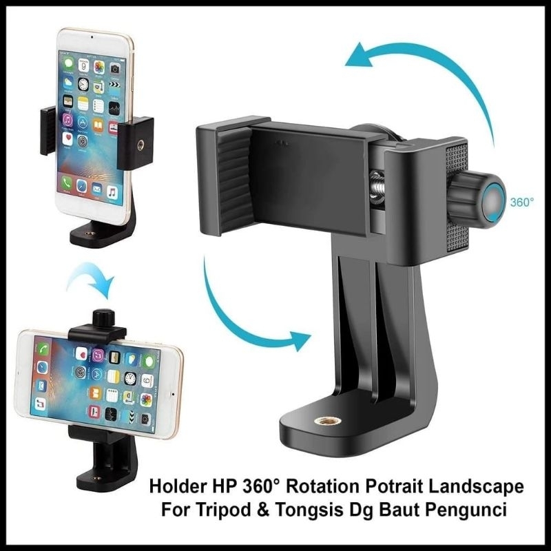 COD☑️ Holder putar 360 derajat utk tripod dan tongsis