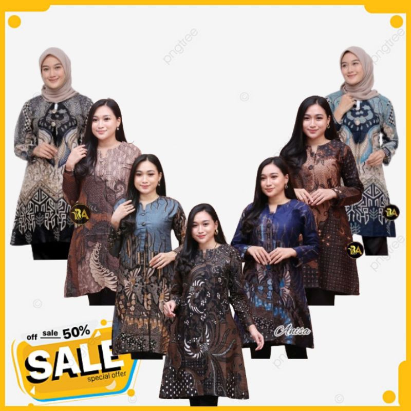 Batik Tunik Terbaru Tunik Kancing Depan Busui Murah Berkualitas