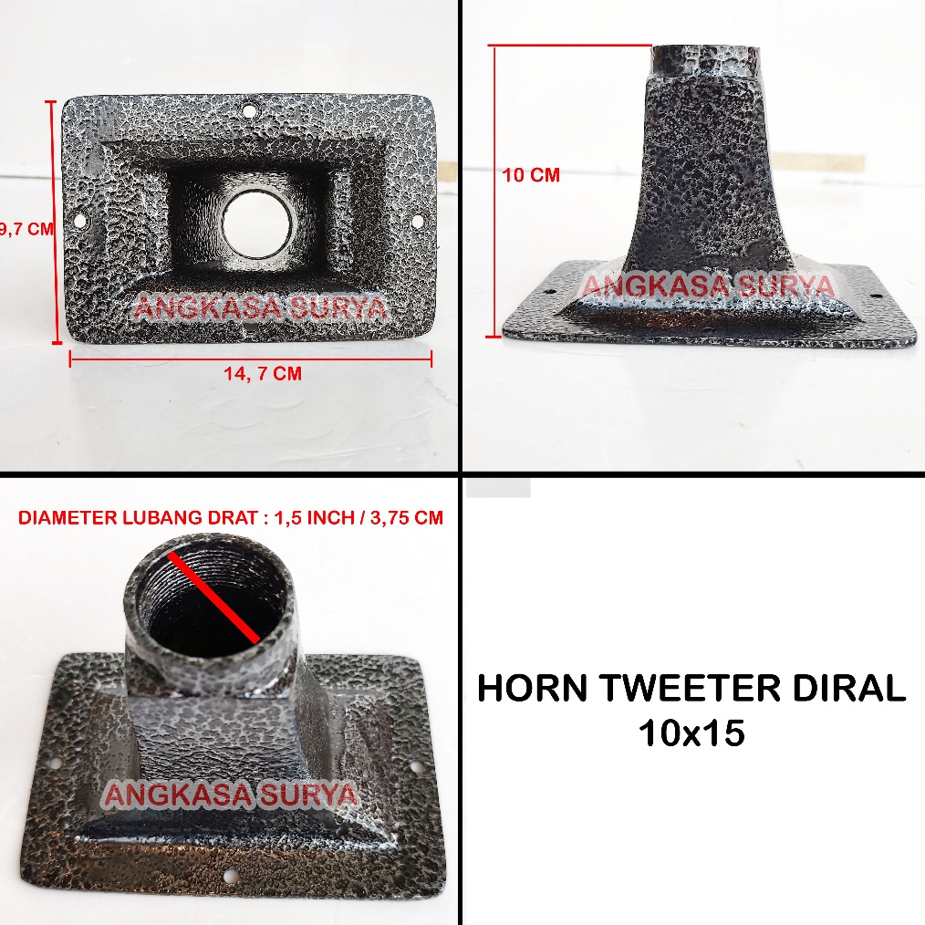 ✨Terbaru✨ Horn Driver Tweeter 10x15 / Corong Tweeter Twiter Diral Alumunium 10 cm x 15 cm Cat Hitam 