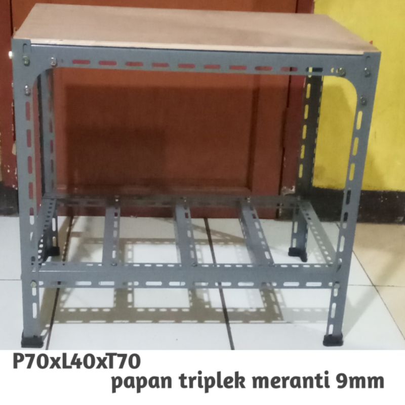 Rak meja 2susun besi siku lubang serbaguna