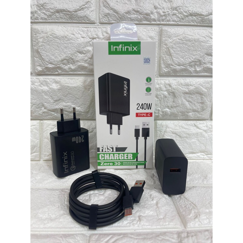 Charger Casan Ori Infinix Zero30 240W Full Black Colokan Type C Support FastCharging