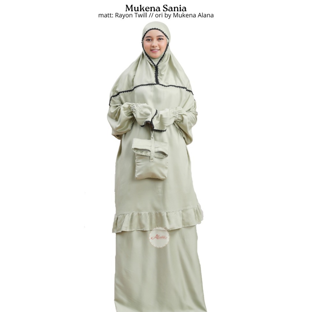 ALANA - Mukena Potongan Berlengan Super Jumbo Dewasa Rayon Twill