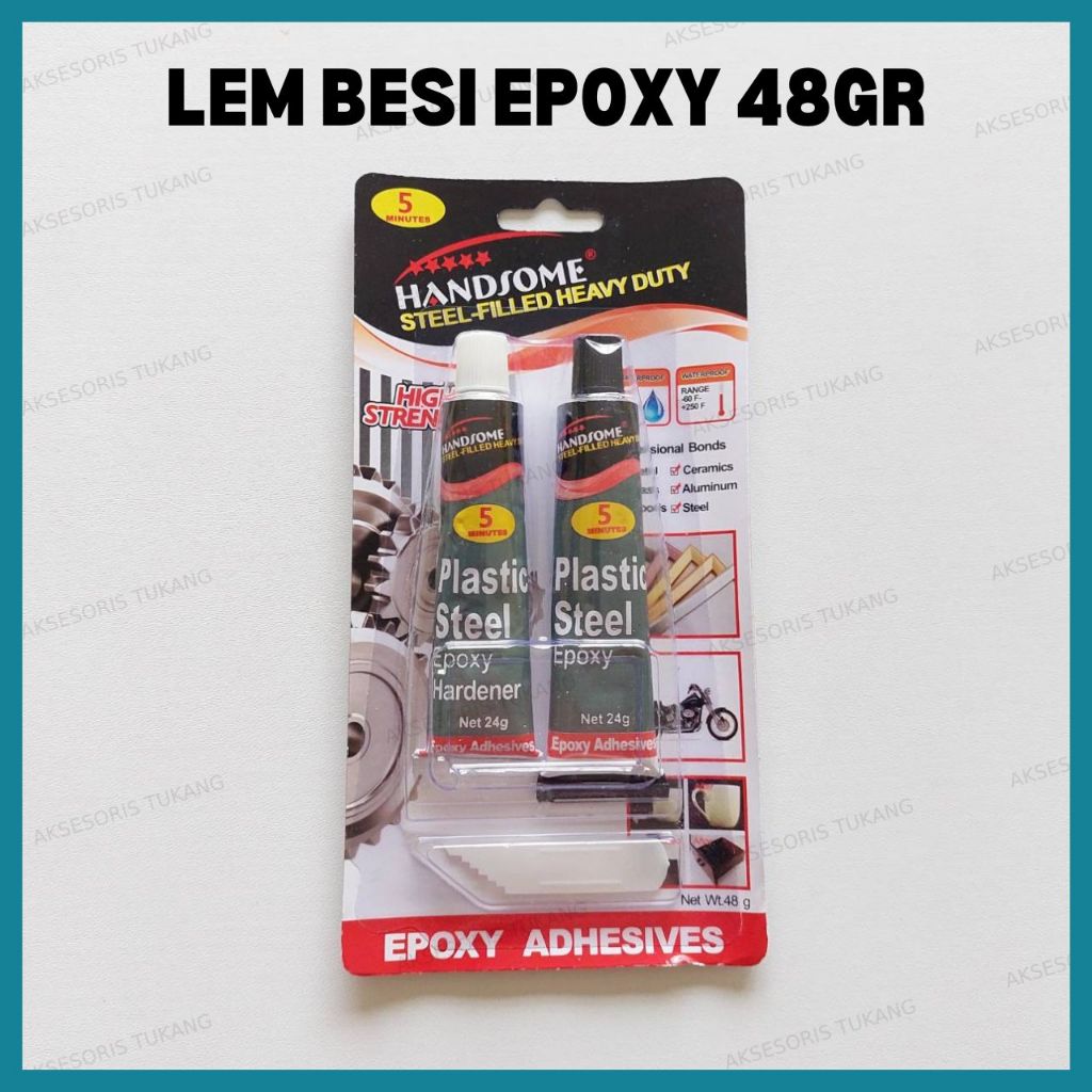 

Lem Besi Plastik Epoxy 48 Gram / Lem Besi 5 Menit Serbaguna 48gr