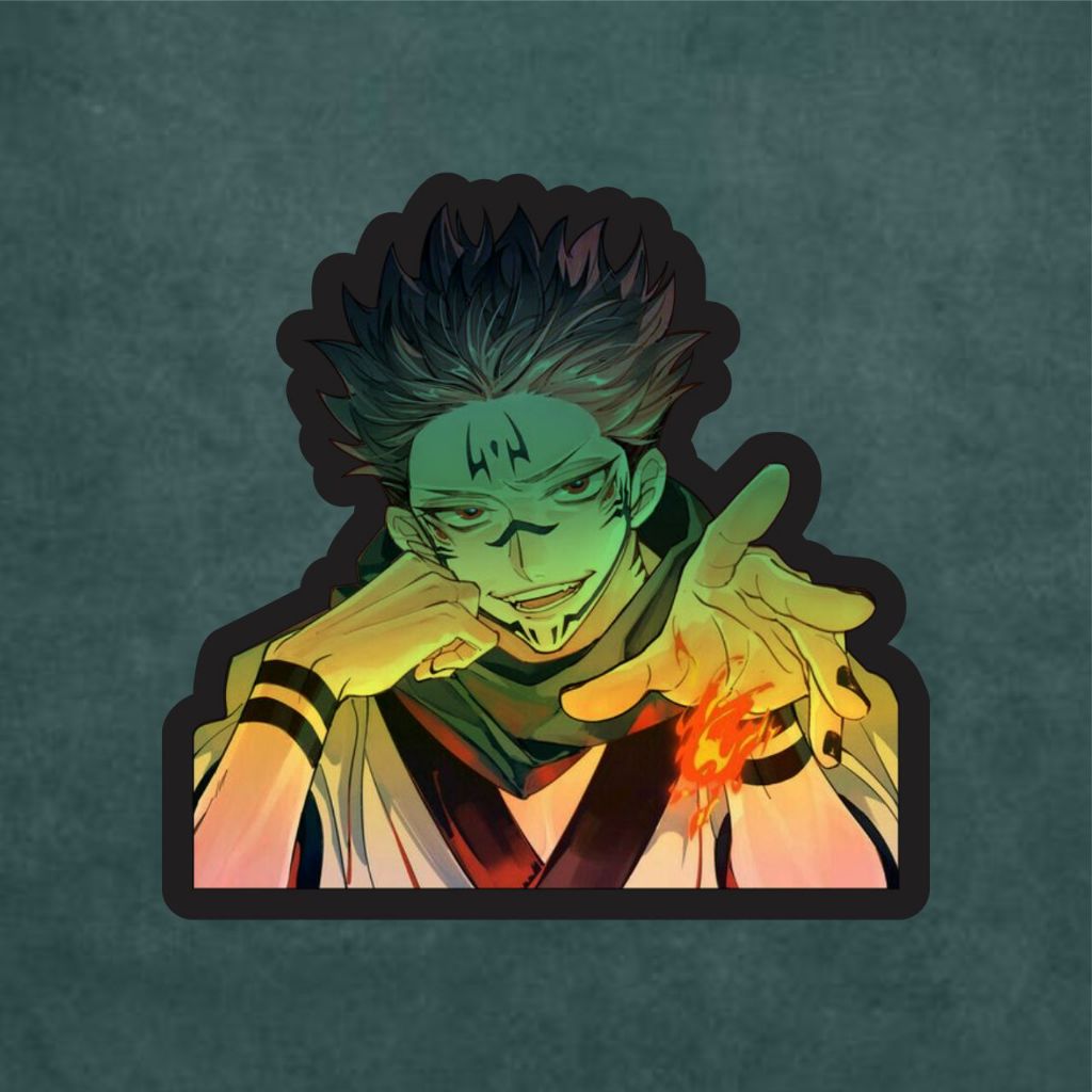 

Stiker Anime Hologram Sukuna Jujutsu Kaisen Case Hp dan Laptop 7 Cm