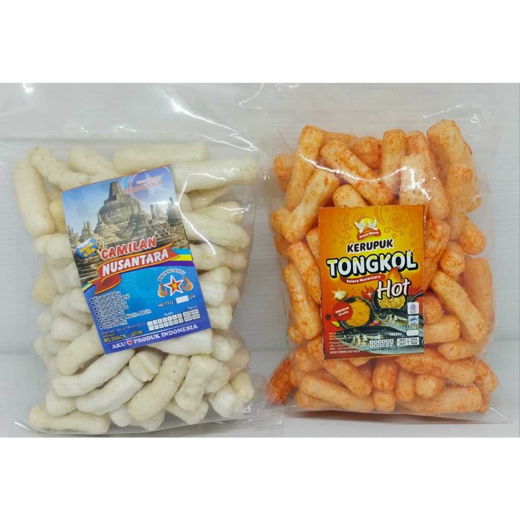 

Kerupuk Ikan Tongkol Pedas, Tongkol Original,dan Tongkol Pedas Daun Jeruk Kemasan 50Gr