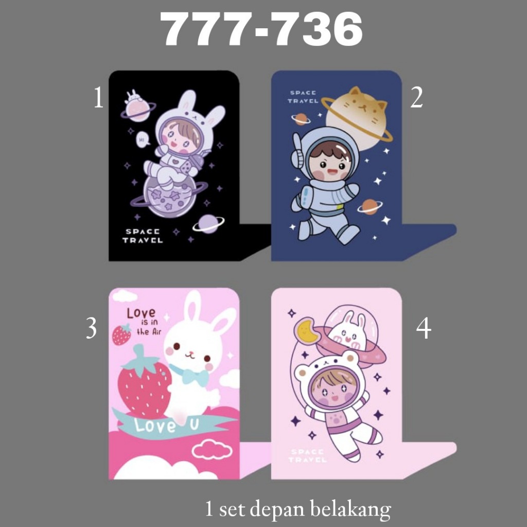 

InJO GG Book End seri 777 (1 set/2 pcs) / Pembatas Buku Besi/Penyangga Buku/Sandaran Buku