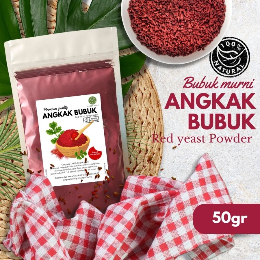 

Bubuk Angkak Murni Hong Qu Mi Red Yeast Rice Herbs Time Herbal Trombosit DBD