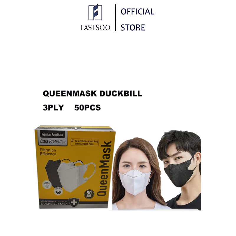 QUEEN MASK duckbill 3ply 1box isi 50pcs