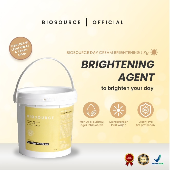 BIOSOURCE Brightening Day Cream 1KG | Skincare Cream | BPOM