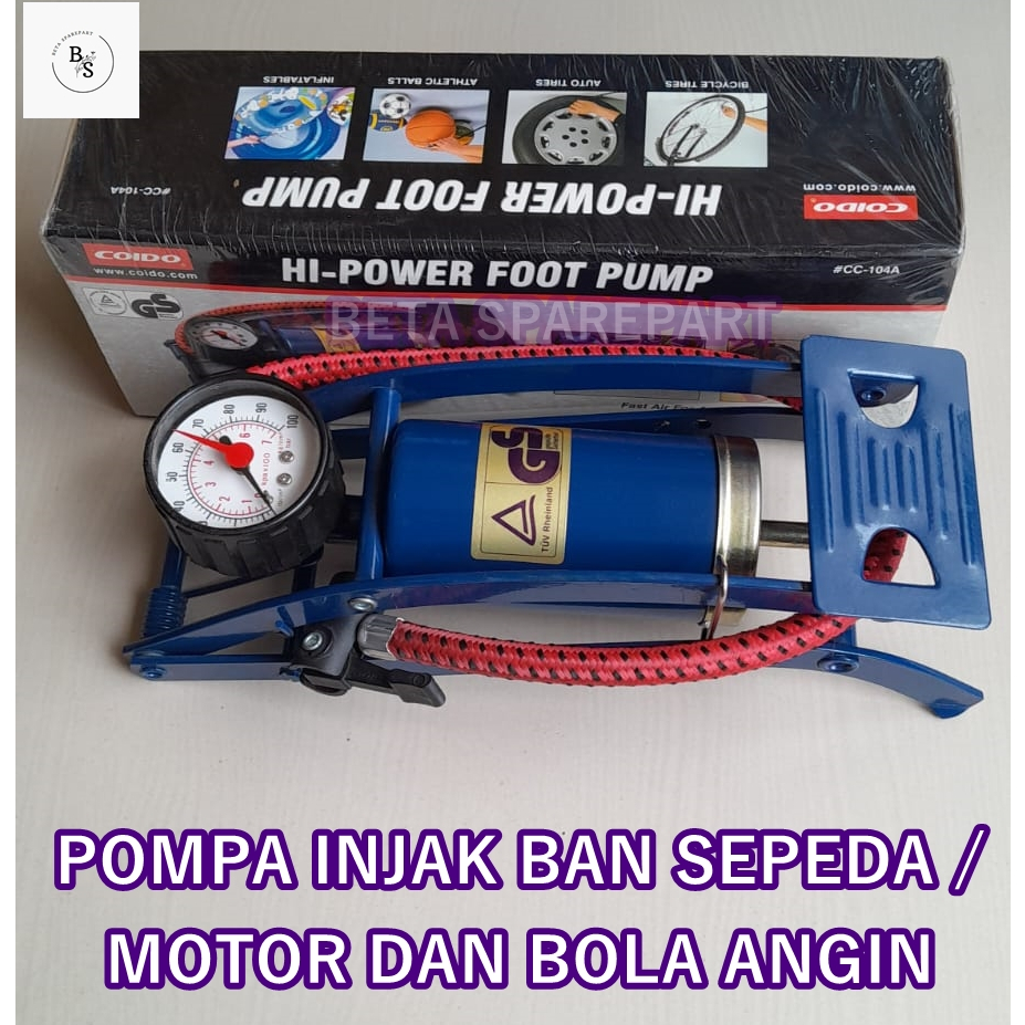 POMPA INJAK ANGIN BAN SEPEDA / MOTOR DAN BOLA ANGIN