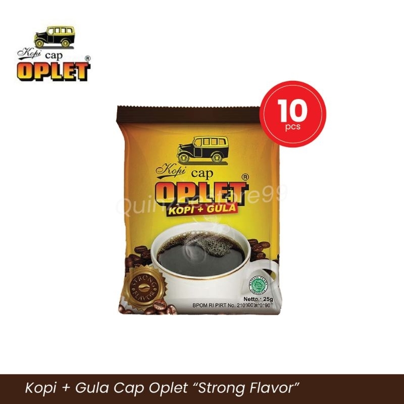 

KOPI CAP OPLET KOPI + GULA STRONG FLAVOR (1PAK ISI 10@25gr) KOPI LOKAL BOGOR