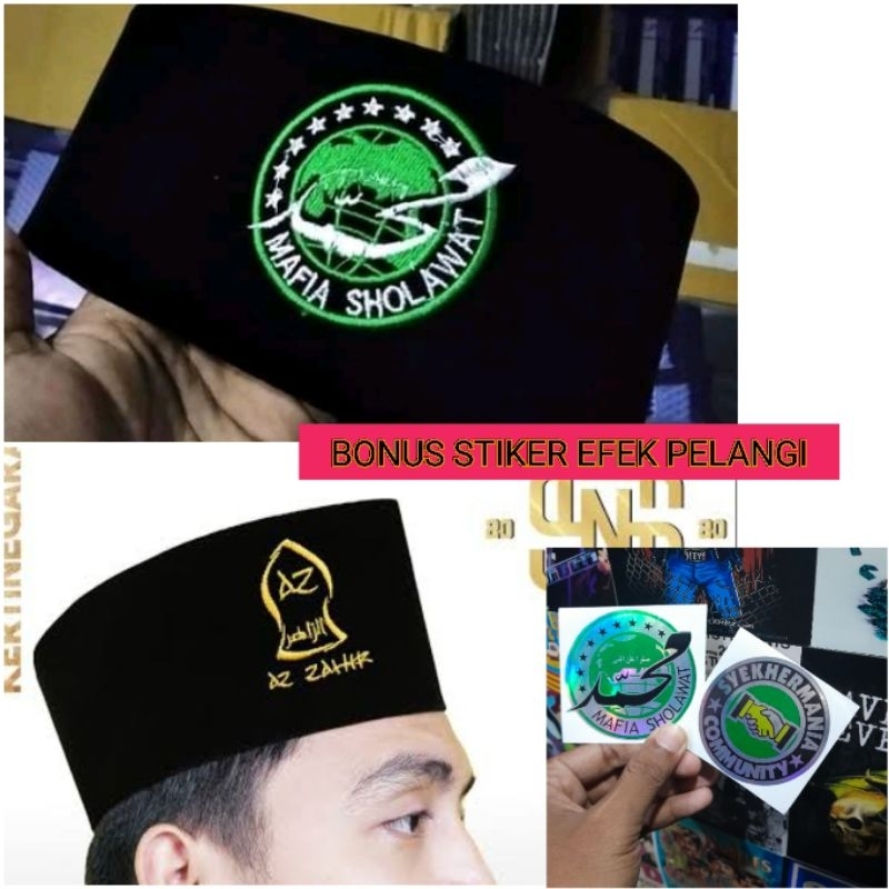 Peci Songkok Mafia Sholawat azzahir anak dewasa original anti air gratis stiker