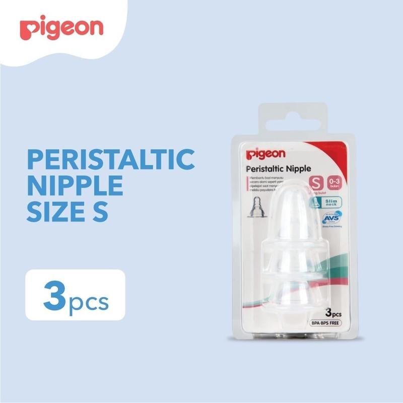 PIGEON NIPPLE PERISTALTIC SLIMNECK ISI 3 PCS SIZE S,M,L/DOT BAYI ULIR