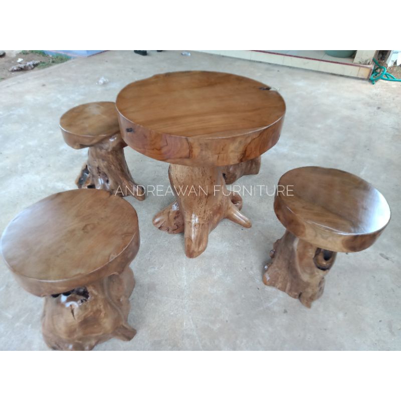 Meja akar kayu jati erupsi/antique kursi makan meja makan antique furniture Jepara