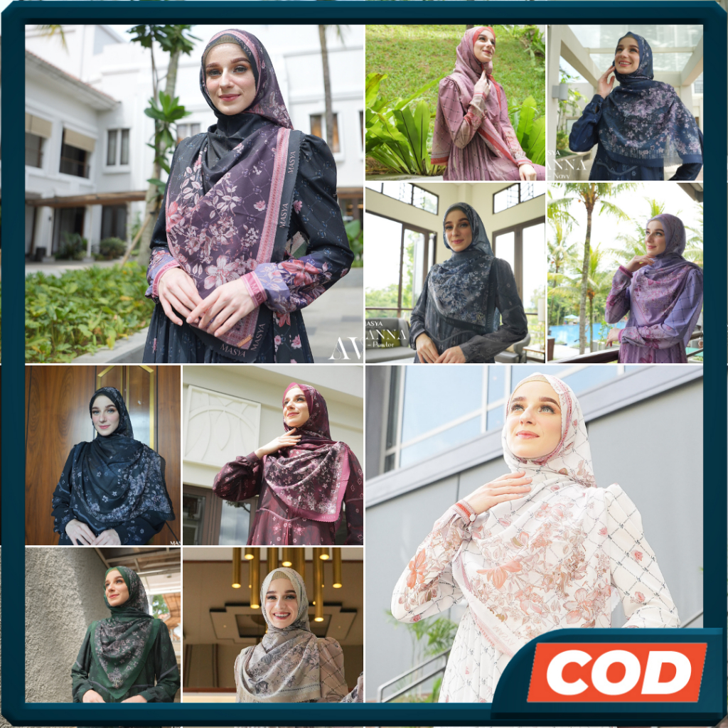 AVYANNA MADENIA SYARI By MASYA - Jilbab Hijab Kerudung Scarf Segi Empat 4 Voal Premium Lasercut Lase