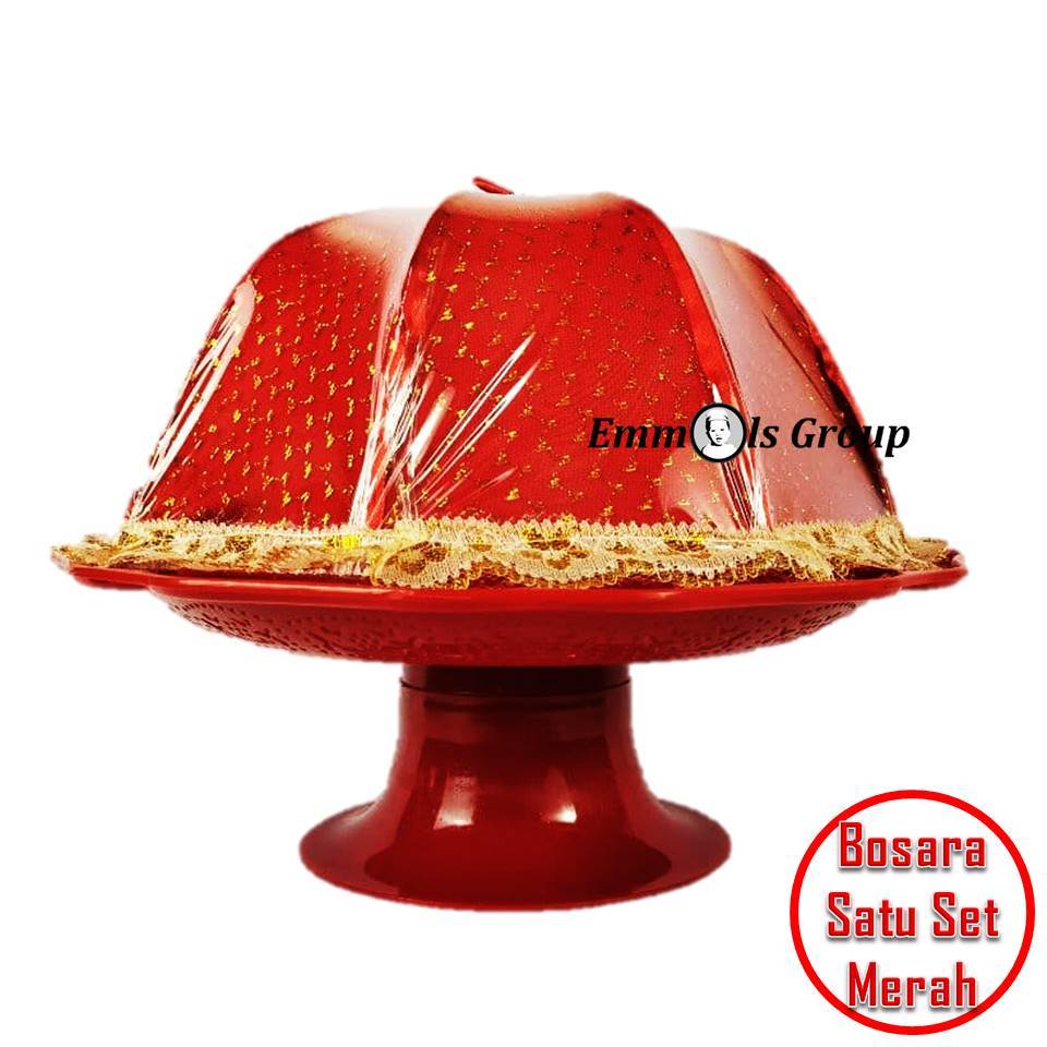 Bosara Khas Bugis Makassar Satu Set Lengkap Warna Merah