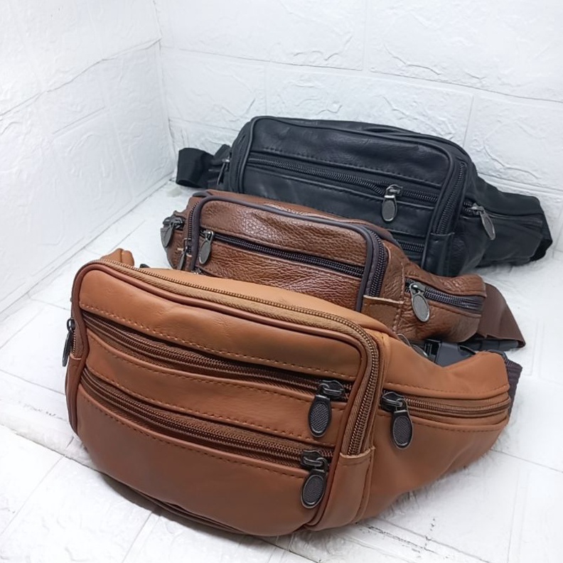 HARGA GROSIR Tas Pinggang Kulit Sapi Asli Ukuran BesarTas Selempang Kulit Asli Waistbag Kulit Asli P