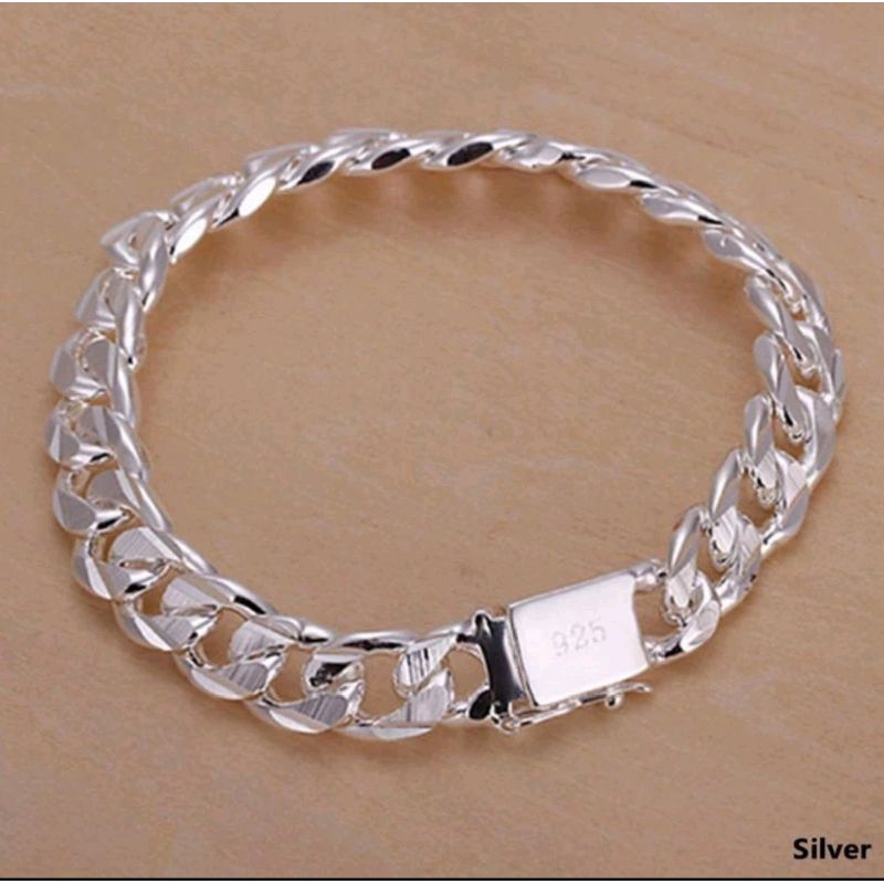 gelang rantai silver bahan titanium asli