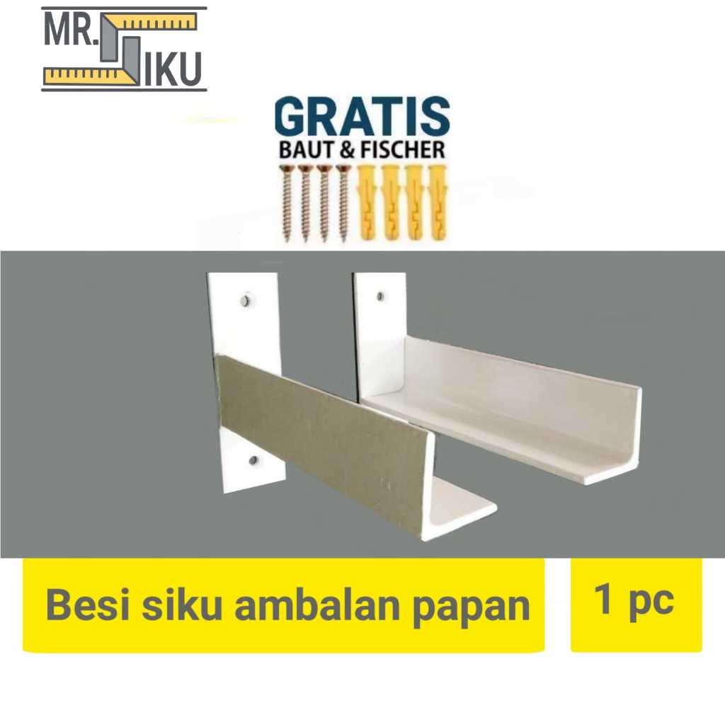 BRACKET BESI SIKU AMBALAN PAPAN / PENYANGGA PAPAN GANTUNG / SIKU L