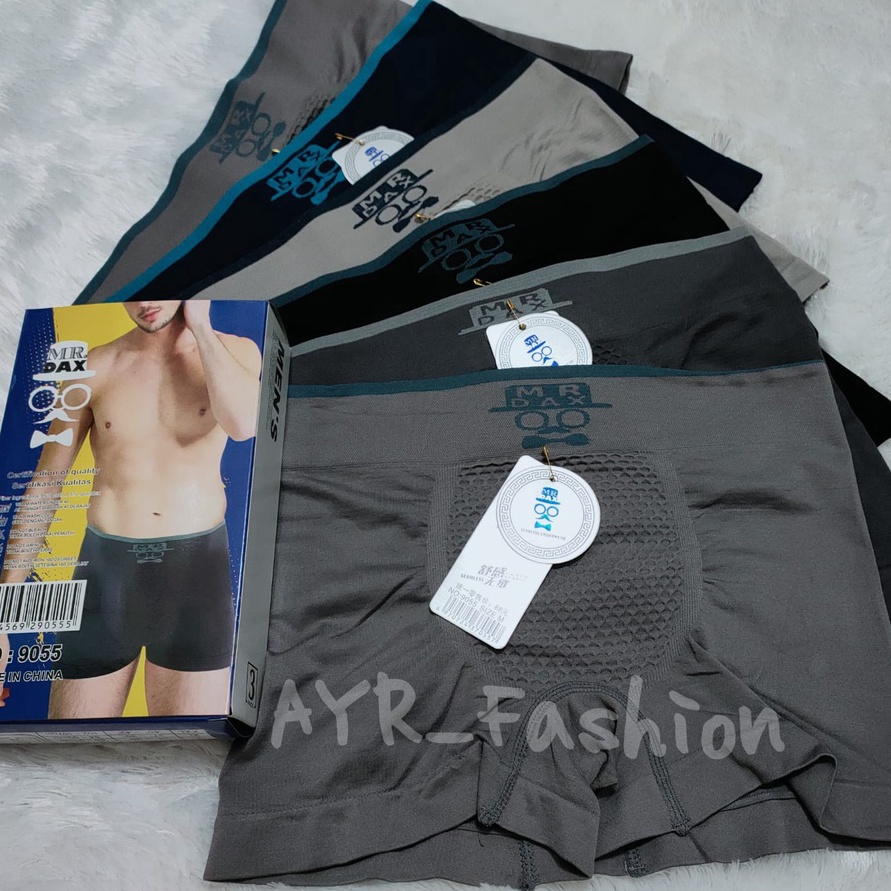 Banyak Peminat 6 Pcs MR DAX | Celana Dalam BOXER Pria Seamless Rajut / CD Cowok Laki - Size M,L,XL,X