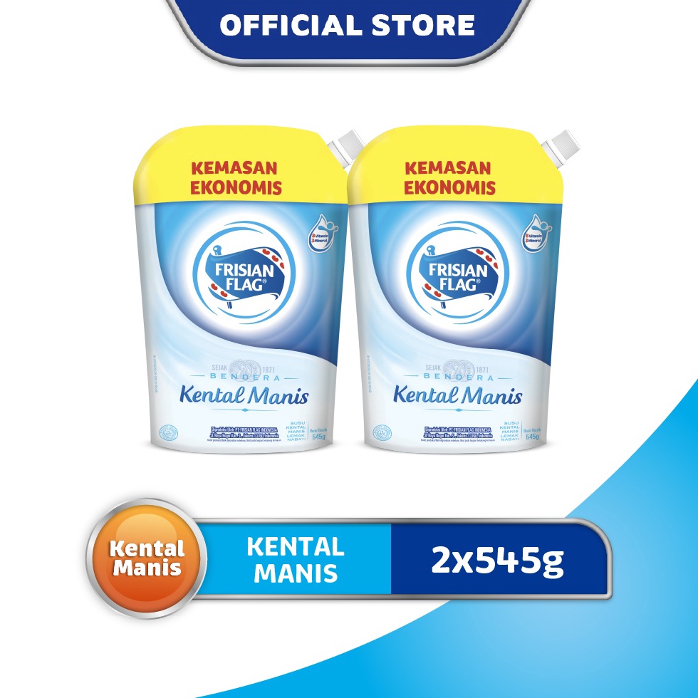 

[©M25(] Frisian Flag Susu Bendera Kental Manis Pouch 545gr x 2 Pcs Big Promo