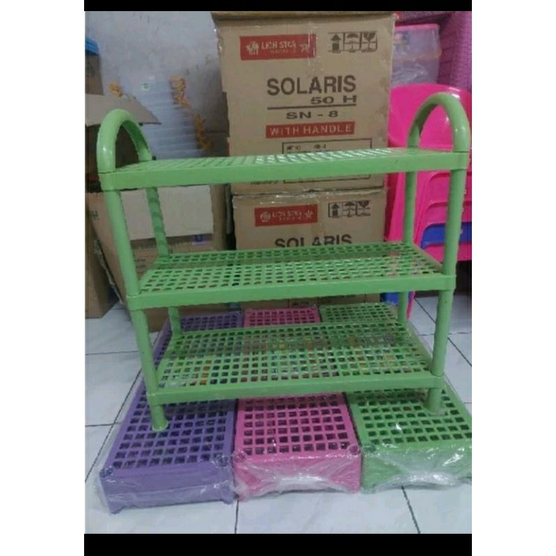 ( 3 susun ) Rak Plastik Tingkat Sepatu Sendal