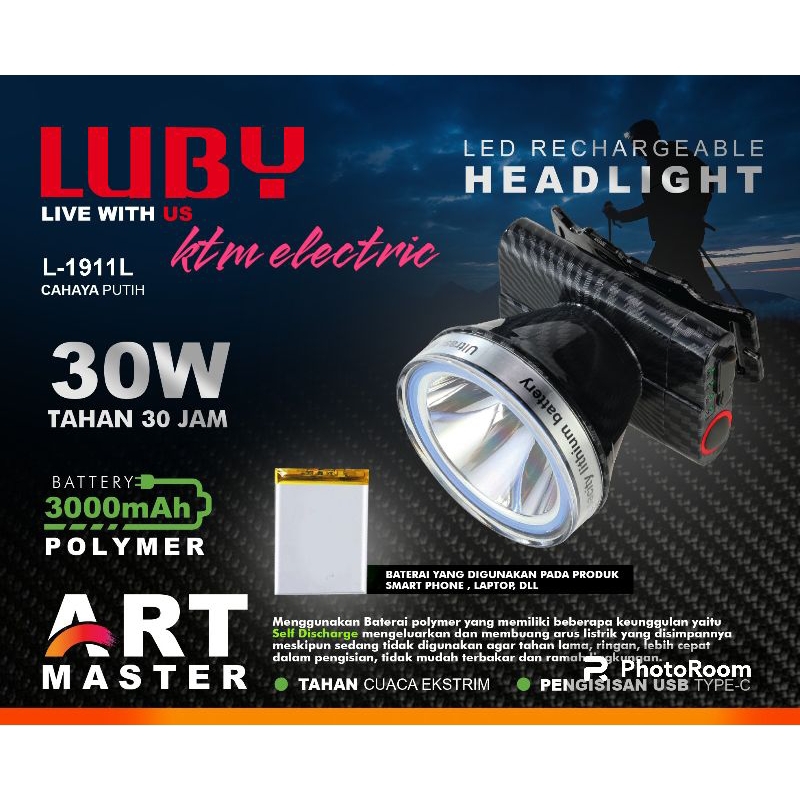 senter kepala luby 30W L-1911L(cahaya putih)