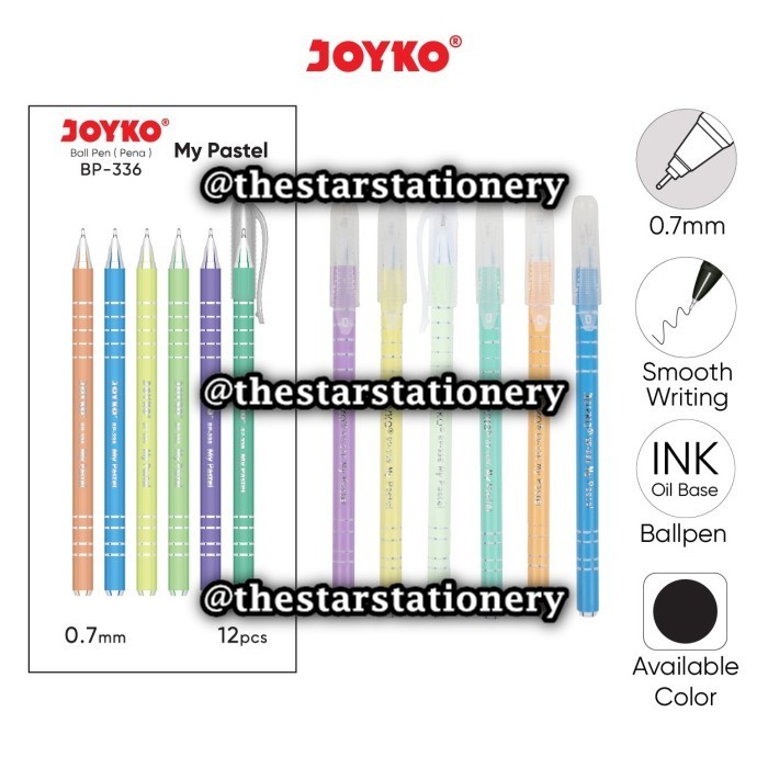 

(1 Biji) GROSIR Bolpen Joyko BP-336 My Pastel 0.7 mm Ball Pen / Pulpen Pena Joyko BP 336 (1 Biji)