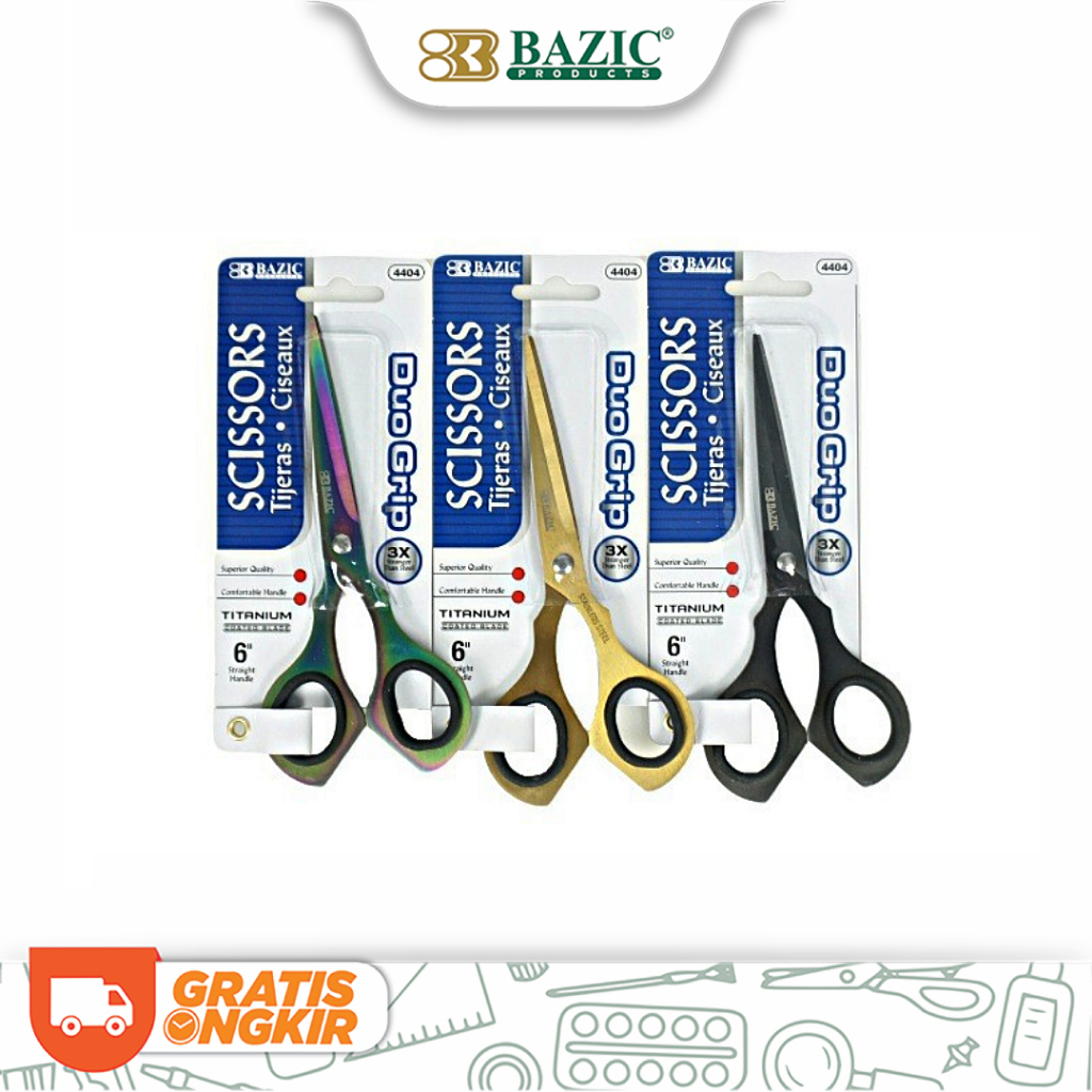 

Gunting Titanium Scissors Bazic 6 inch Duo Grip Super Tajem Keras Awet