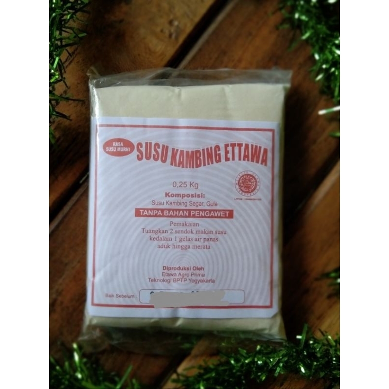 

Susu Kambing Etawa LOW SUGAR / RENDAH GULA, KEMURNIAN ETAWA 87,5% (250 gram)