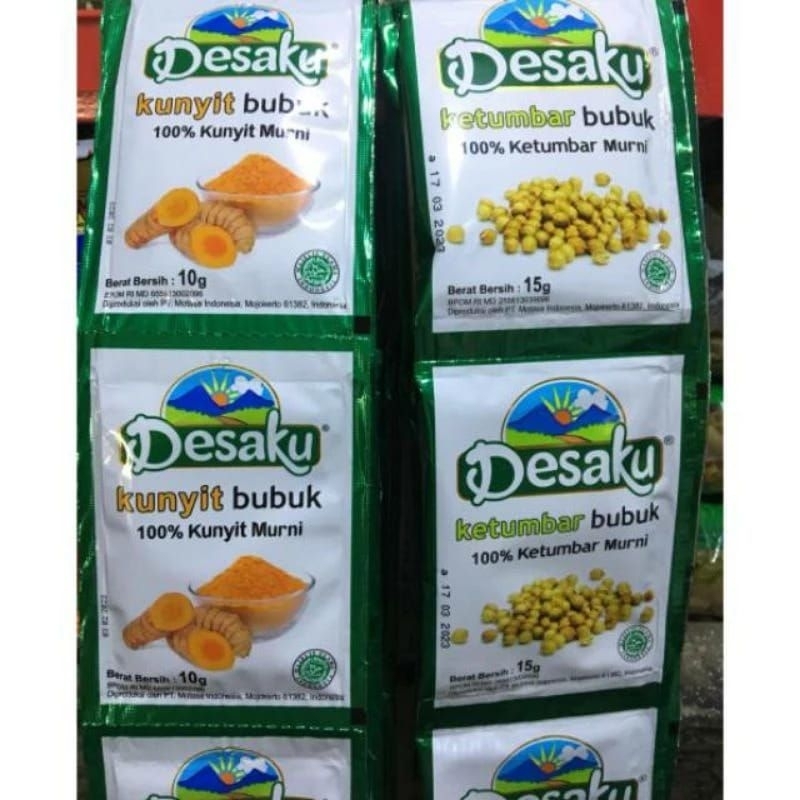 

DESAKU|KUNYIT|DAN|KETUMBAR|BUBUK 1 RENCENG|12bks