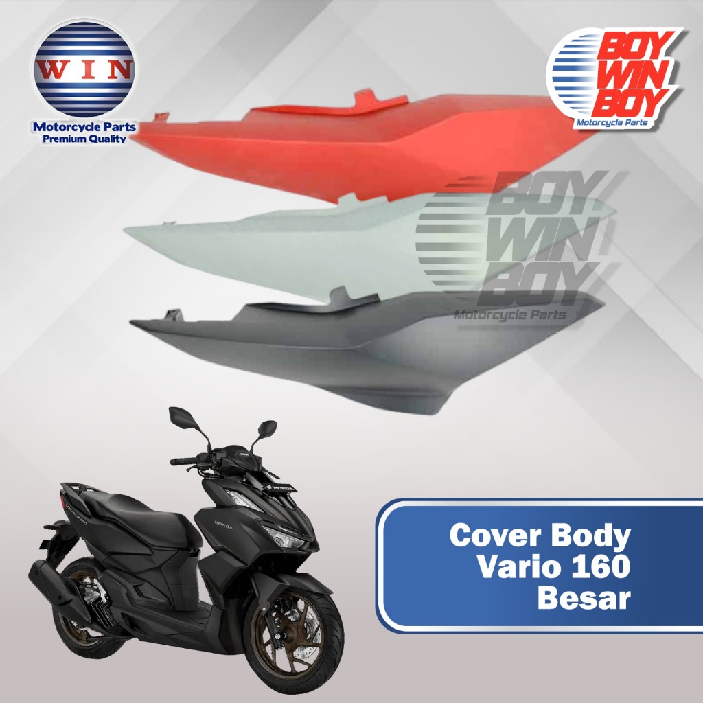 1 Set cover body belakang kanan kiri Vario 160  Merk Win. Cover body Vario 160 all color variant