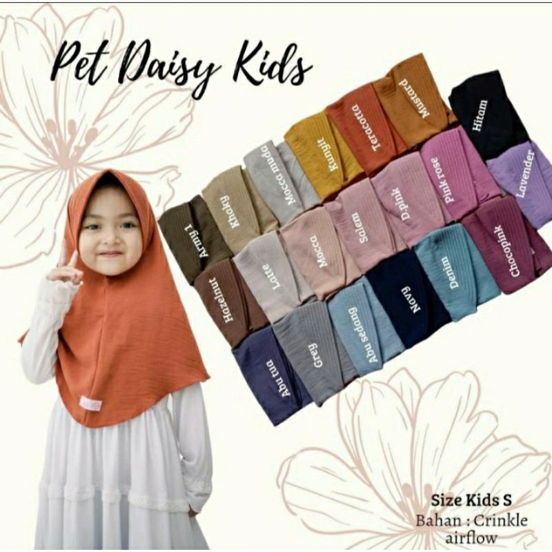 HIJAB ANAK BERGO ANAK PED CRINKLE AIRFLOW / JILBAB ANAK CRINKLE PREMIUM