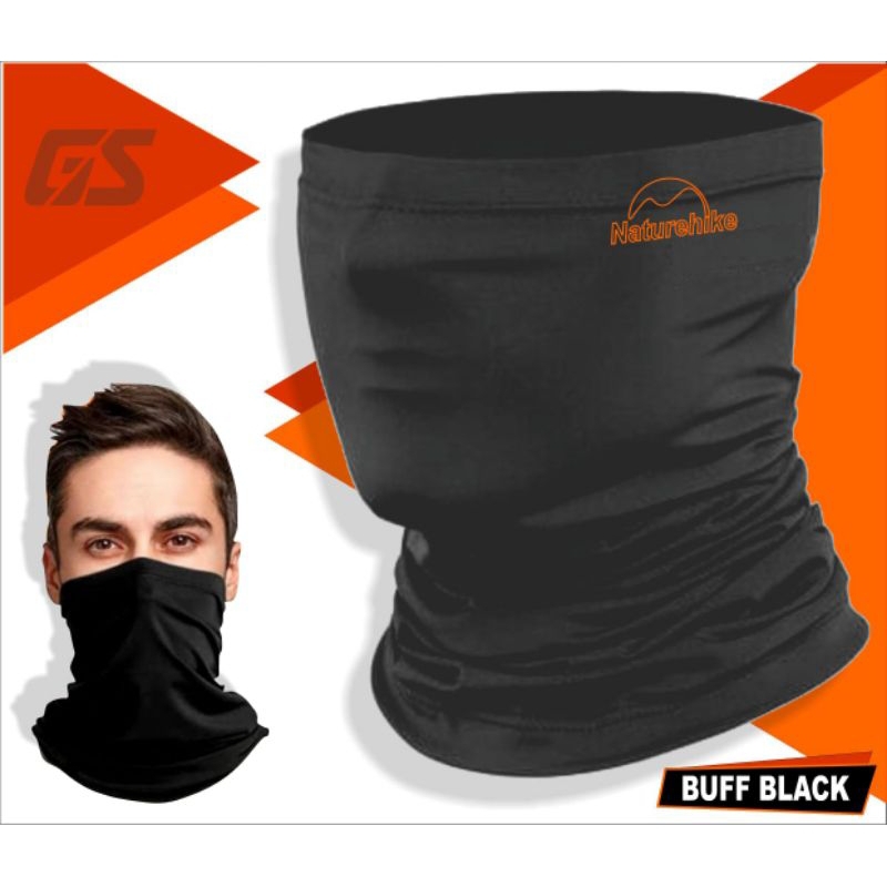Masker gunung - masker hiking - buff pengendara motor - buff hitam bahan spandeks