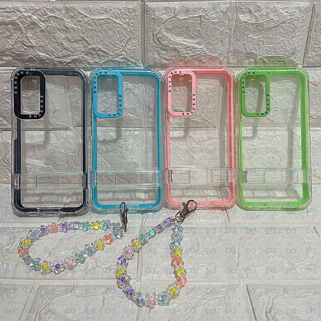 Rainbow Stand Case Iphone 13 13Pro 13 Pro Max Rantai HardCase Aesthetic Colour Anti Bumper